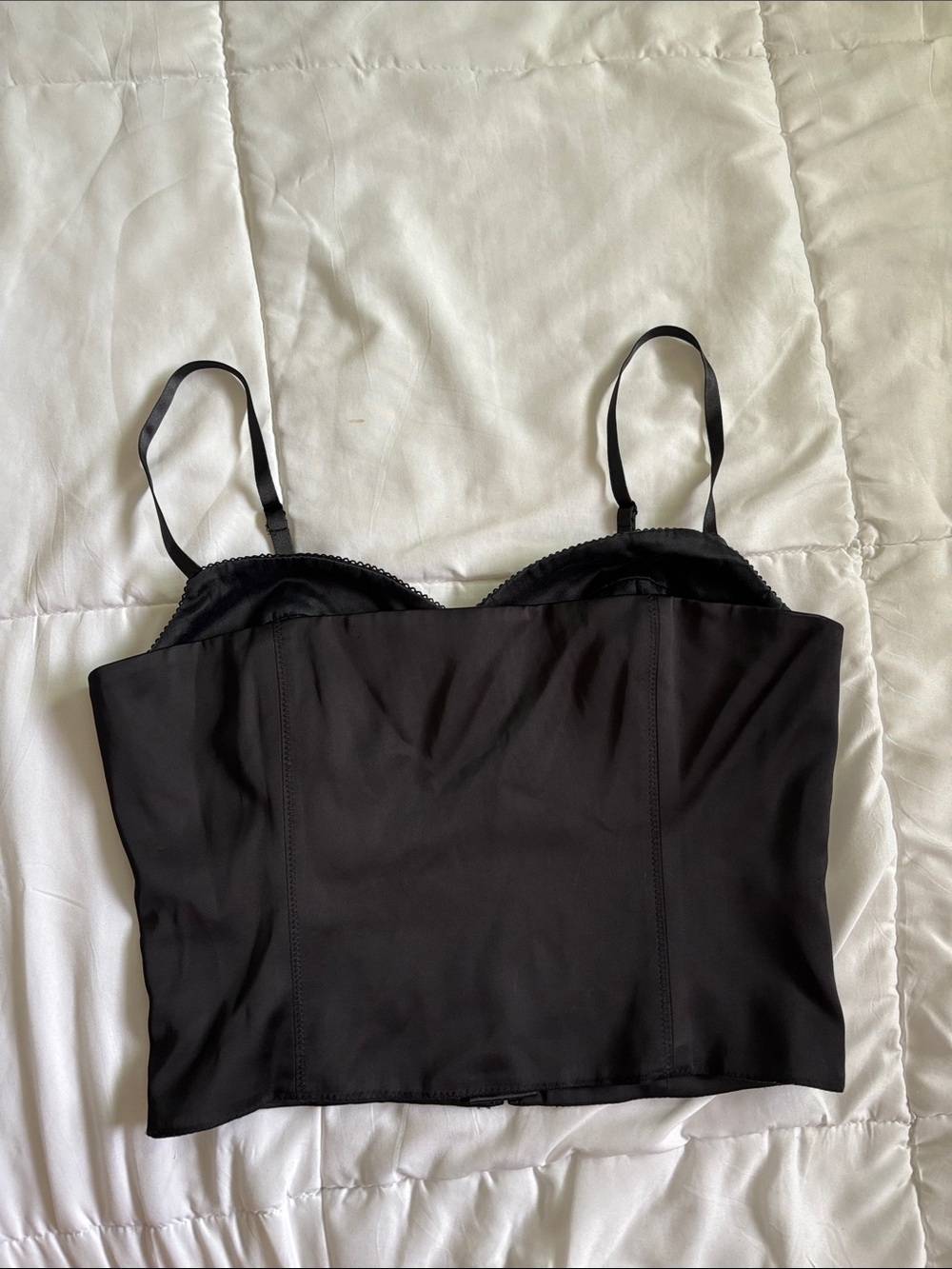 Ten (Aritizia) Black Bustier Crop Top with Adjustable Straps